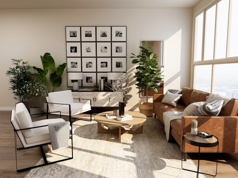 Cozy elegant living space styling